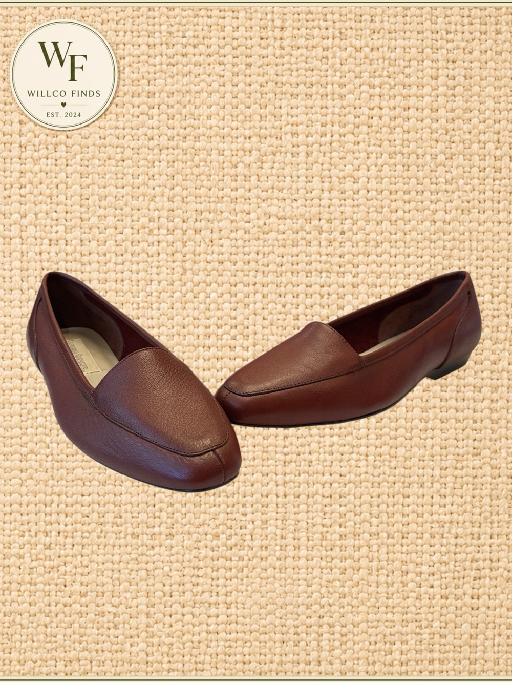 Victoria Spenser Leather Loafers Women’s 8M Burgundy Brown Flats